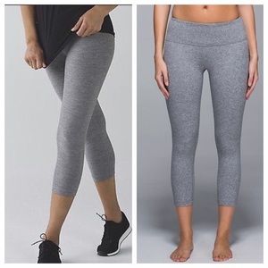 Lululemon Wunder Under Heather Gray Crop Legging